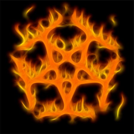 simsearch:400-06069214,k - Abstract of mystery pentagram-symbol. Flame-simulated on black background. Foto de stock - Super Valor sin royalties y Suscripción, Código: 400-05197496