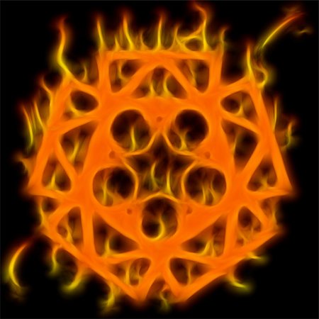 simsearch:400-06069214,k - Abstract of mystery pentagram-symbol. Flame-simulated on black background. Foto de stock - Super Valor sin royalties y Suscripción, Código: 400-05197493