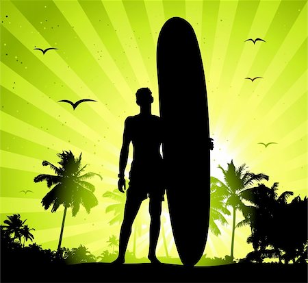 simsearch:400-03944633,k - Summer holiday, man with surfboard Stock Photo - Budget Royalty-Free & Subscription, Code: 400-05198177