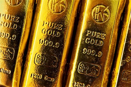 shiny gold bars - Gold bars close up shot Stock Photo - Budget Royalty-Free & Subscription, Code: 400-05199954
