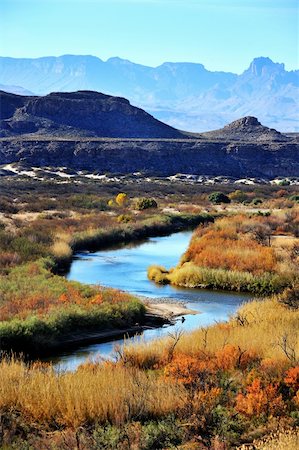 Image of winding stream in front of mountain range Stock Photo - Budget Royalty-Free & Subscription, Code: 400-05190705
