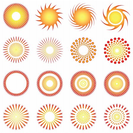 pictogram sun - Design elements set. Vector art in Adobe illustrator EPS format, compressed in a zip file. The different graphics are all on separate layers so they can easily be moved or edited individually. The document can be scaled to any size without loss of quality. Stock Photo - Budget Royalty-Free & Subscription, Code: 400-05191108