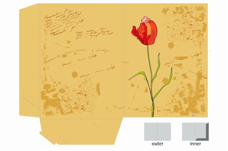 Template for decorative folder with tulip flower Stock Photo - Budget Royalty-Free & Subscription, Code: 400-05204955