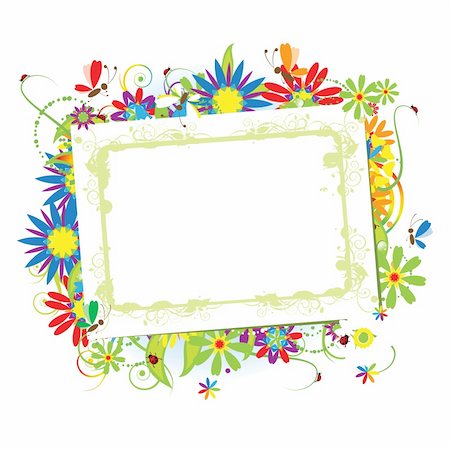 Floral frame beautiful with place for your text Stock Photo - Budget Royalty-Free & Subscription, Code: 400-05206621