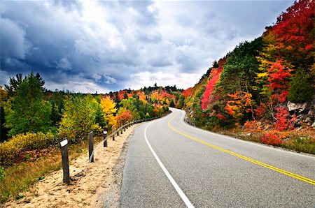 Fall scenic highway in northern Ontario, Canada Stock Photo - Budget Royalty-Free & Subscription, Code: 400-05206764