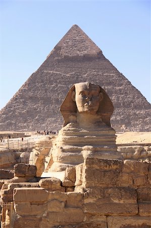 simsearch:400-04201054,k - great ancient sculpture of egyptian sphinx and pyramid Stock Photo - Budget Royalty-Free & Subscription, Code: 400-05207688