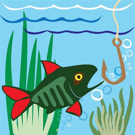 Beautiful Fish. Fishing. Aquarium . Stock Photo - Budget Royalty-Free & Subscription, Code: 400-05207904
