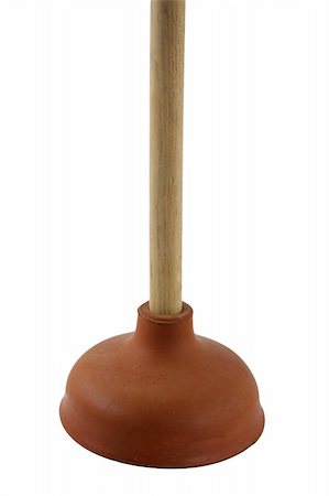 Rubber plunger with wooden handle Stock Photo - Budget Royalty-Free & Subscription, Code: 400-05201450