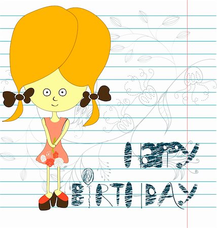 simsearch:400-04672314,k - inscription happy birthday  with girl Stock Photo - Budget Royalty-Free & Subscription, Code: 400-05203429