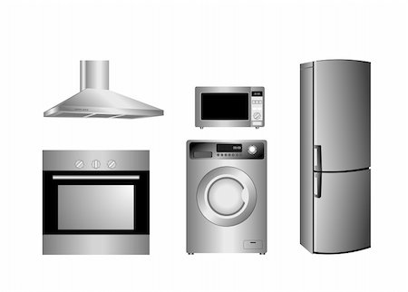 fridge tool - Vector detailed household appliances icons Stock Photo - Budget Royalty-Free & Subscription, Code: 400-05203826