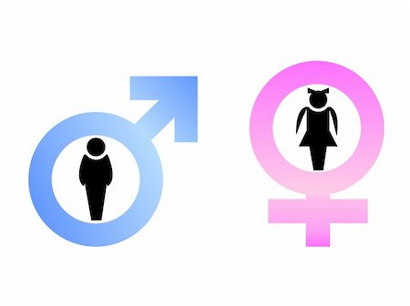 Male and female signs are isolated on white background. Vector Stock Photo - Budget Royalty-Free & Subscription, Code: 400-05203857