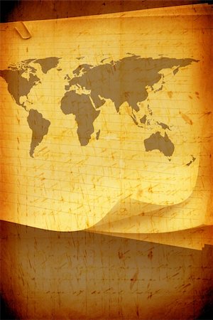 Close up of Vintage world map Stock Photo - Budget Royalty-Free & Subscription, Code: 400-05215684