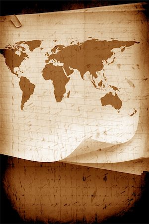 simsearch:400-07680047,k - Close up of Vintage world map Stock Photo - Budget Royalty-Free & Subscription, Code: 400-05215685