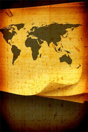 Close up of Vintage world map Stock Photo - Budget Royalty-Free & Subscription, Code: 400-05215686