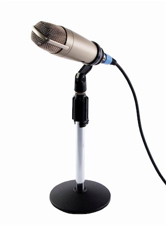 simsearch:400-06954069,k - A microphone on mic-stand with white background Photographie de stock - Aubaine LD & Abonnement, Code: 400-05216859