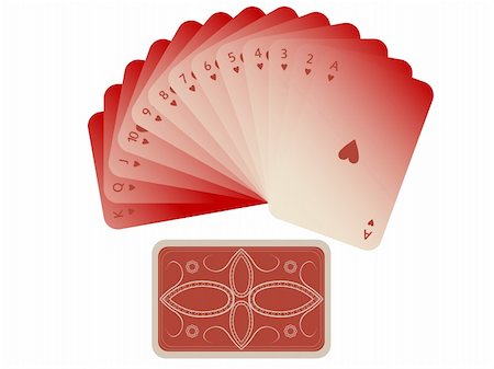 queen of hearts playing card - hearts cards fan with deck isolated on white background, abstract vector art illustration Stock Photo - Budget Royalty-Free & Subscription, Code: 400-05216860