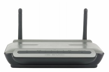 Wireless router isolated on white with clipping path Foto de stock - Super Valor sin royalties y Suscripción, Código: 400-05217198