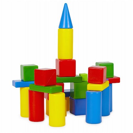 simsearch:400-06097126,k - Tower of toy bricks on a white background Stock Photo - Budget Royalty-Free & Subscription, Code: 400-05218107