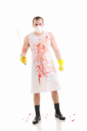 simsearch:400-04807287,k - Young man with big knife over white Stock Photo - Budget Royalty-Free & Subscription, Code: 400-05218229