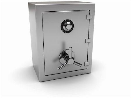 simsearch:400-05913816,k - 3d illustration of closed steel safe over white background Stock Photo - Budget Royalty-Free & Subscription, Code: 400-05210260