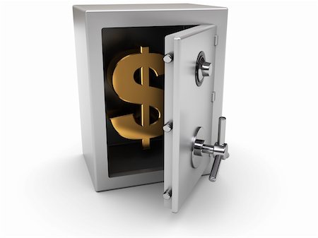 simsearch:400-05913816,k - 3d illustration of steel safe with dollar sign inside Stock Photo - Budget Royalty-Free & Subscription, Code: 400-05210263