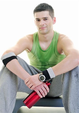 simsearch:400-05115517,k - young adult man relax and drink water with sweat on body Stock Photo - Budget Royalty-Free & Subscription, Code: 400-05210714