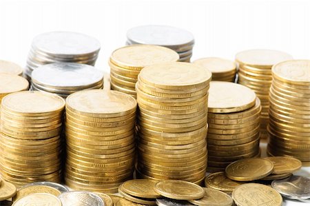 simsearch:400-05688203,k - Stacks of coins . isolated on white background . Photographie de stock - Aubaine LD & Abonnement, Code: 400-05224261