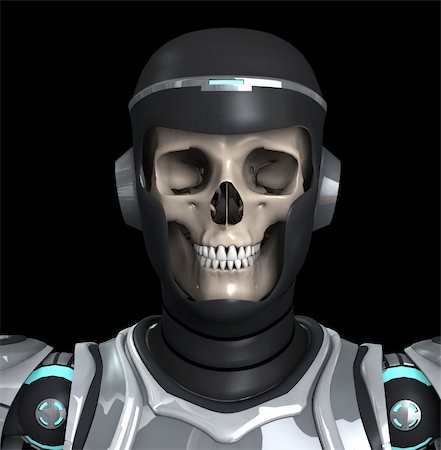 simsearch:400-06394180,k - A Skelton that is wearing futuristic armour. Stock Photo - Budget Royalty-Free & Subscription, Code: 400-05224818