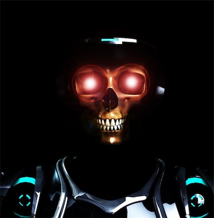 simsearch:400-06394180,k - A Skelton that is wearing futuristic armour. Stock Photo - Budget Royalty-Free & Subscription, Code: 400-05224819