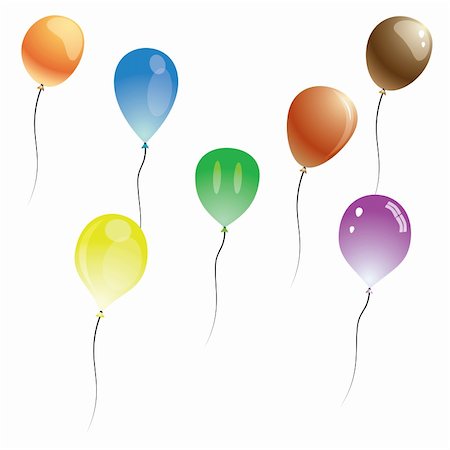 simsearch:400-04658893,k - Vector balloons isolated on white background.  Vector art in Adobe illustrator EPS format. The different graphics are all on separate layers so they can easily be moved or edited individually. Photographie de stock - Aubaine LD & Abonnement, Code: 400-05226050