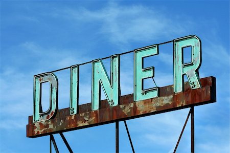 A old Abandoned roadside diner sign Stock Photo - Budget Royalty-Free & Subscription, Code: 400-05226878