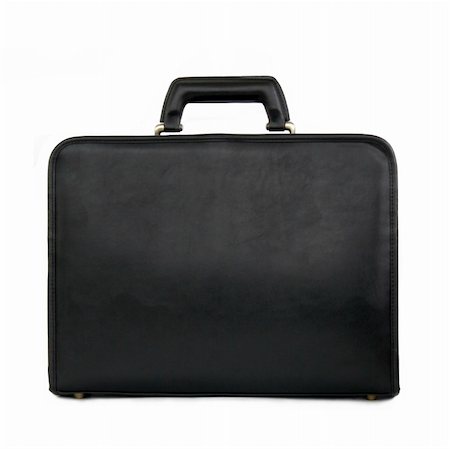 portfolio - Black leather briefcase isolated on white, image Stock Photo - Budget Royalty-Free & Subscription, Code: 400-05227601