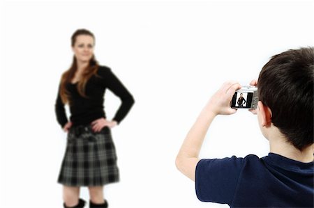 simsearch:400-04294580,k - Young boy with digital camera prepare for shooting mother Stock Photo - Budget Royalty-Free & Subscription, Code: 400-05228267