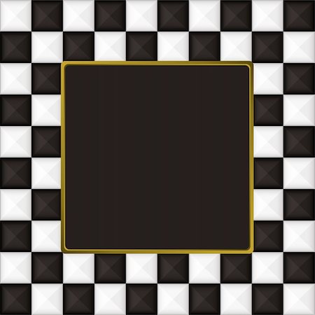 black and white square checkered picture frame or border Stock Photo - Budget Royalty-Free & Subscription, Code: 400-05229221