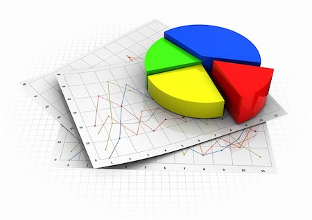 simsearch:400-04370567,k - 3d illustration of business diagram prints and pie chart Stock Photo - Budget Royalty-Free & Subscription, Code: 400-05229768