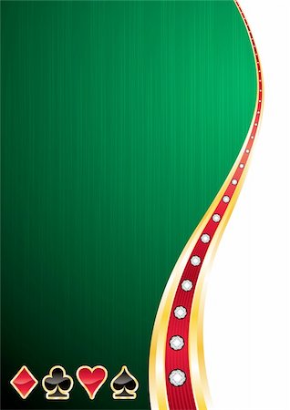 Green background with cards symbols for casino Stock Photo - Budget Royalty-Free & Subscription, Code: 400-05222051