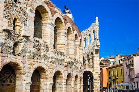 Ruins of roman amphitheatre Arena in Verona, Italy Stock Photo - Budget Royalty-Free & Subscription, Code: 400-05223872