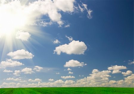 simsearch:700-00053425,k - spring field and the blue sky with bright sun Stock Photo - Budget Royalty-Free & Subscription, Code: 400-05234011