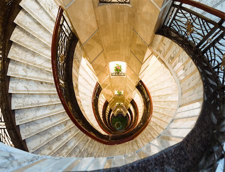 Spiral Staircase - look down from the inside tower Stock Photo - Budget Royalty-Free & Subscription, Code: 400-05235038