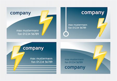 simsearch:400-03993174,k - business card templates with symbolic lightning Stock Photo - Budget Royalty-Free & Subscription, Code: 400-05235255