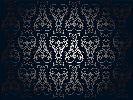 simsearch:400-04201549,k - drawing of white flower pattern in a black background Stock Photo - Budget Royalty-Free & Subscription, Code: 400-05235577