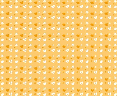 simsearch:400-05237904,k - drawing of flower and bird pattern in a yellow background Stock Photo - Budget Royalty-Free & Subscription, Code: 400-05236613