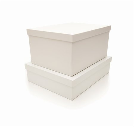Two Stacked White Boxes with Lids Isolated on a White Background. Stock Photo - Budget Royalty-Free & Subscription, Code: 400-05236865