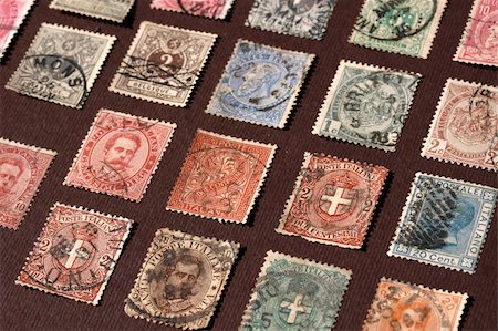 simsearch:400-04832369,k - Close up of ancient old postal stamps Photographie de stock - Aubaine LD & Abonnement, Code: 400-05237760