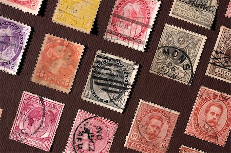 simsearch:400-04832369,k - Close up of ancient old postal stamps Photographie de stock - Aubaine LD & Abonnement, Code: 400-05237783