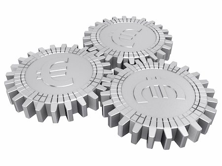 simsearch:700-05803434,k - Silver euro money gears isolated Stock Photo - Budget Royalty-Free & Subscription, Code: 400-05239828