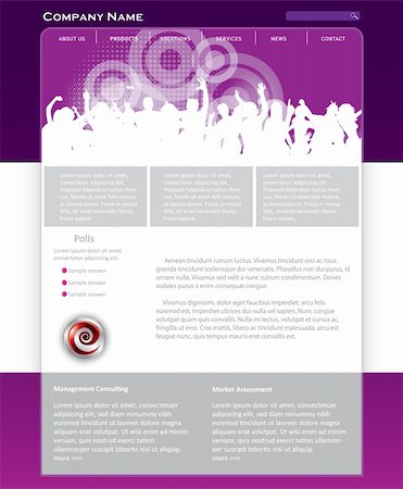 Party website template in editable vector format Stock Photo - Budget Royalty-Free & Subscription, Code: 400-05230329