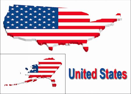 United states territory with flag texture. Illustration. EPS10 Photographie de stock - Aubaine LD & Abonnement, Code: 400-05230838