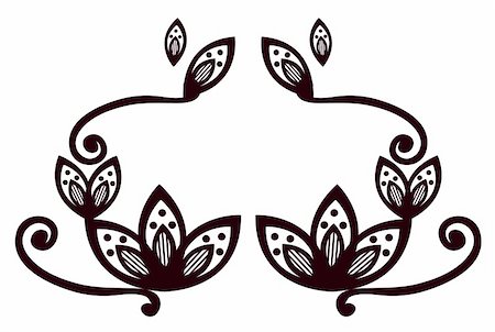 illustration drawing of beautiful black flower  pattern Stock Photo - Budget Royalty-Free & Subscription, Code: 400-05233789