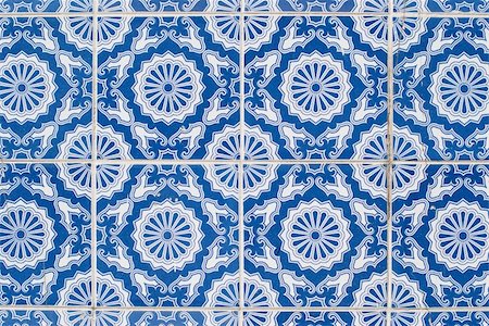 floor covering - Detail of Portuguese glazed tiles. Stock Photo - Budget Royalty-Free & Subscription, Code: 400-05233961